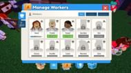 Upgrade your workers to increase management level (Image via Roblox)